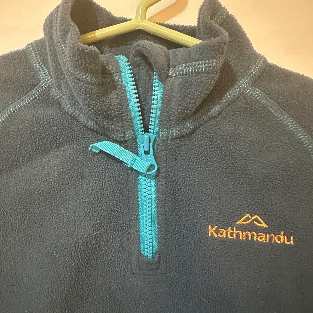 Kathmandu Kids' Ridge 100 Primaloft Pullover in Teal and Navy
